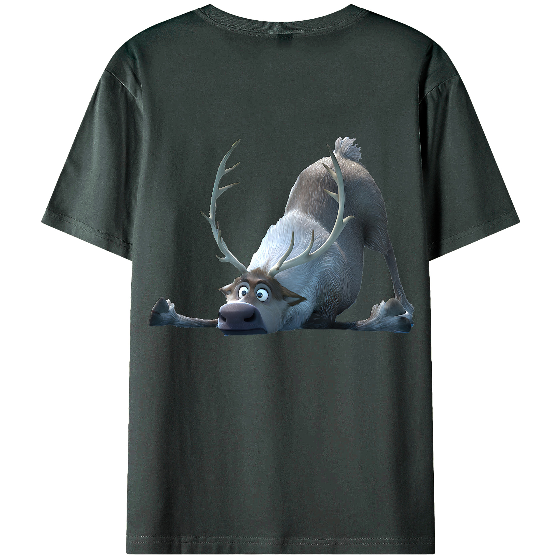 （画像用） アナと雪の女王 アンナ エルサ Frozen Anna Elsa 綿100％ メンズ半袖Tシャツ（バックプリント） 通気性